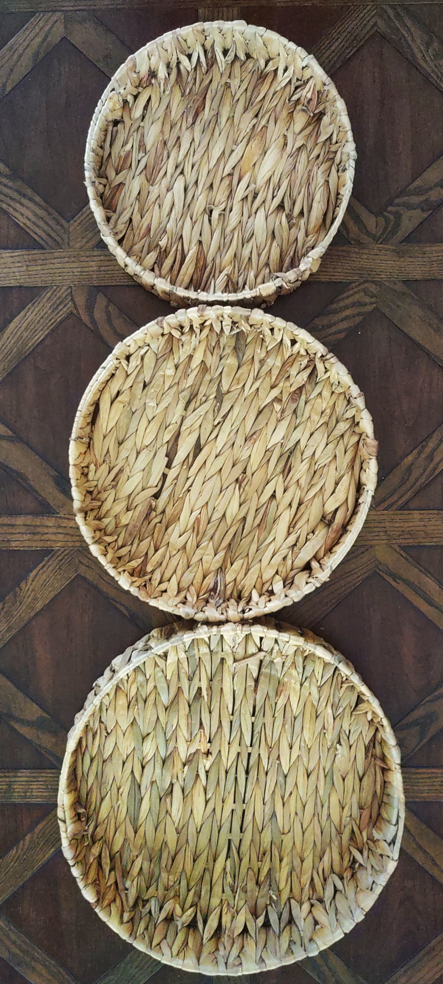 Hyacinth Woven Round Tray - sm, med, lg