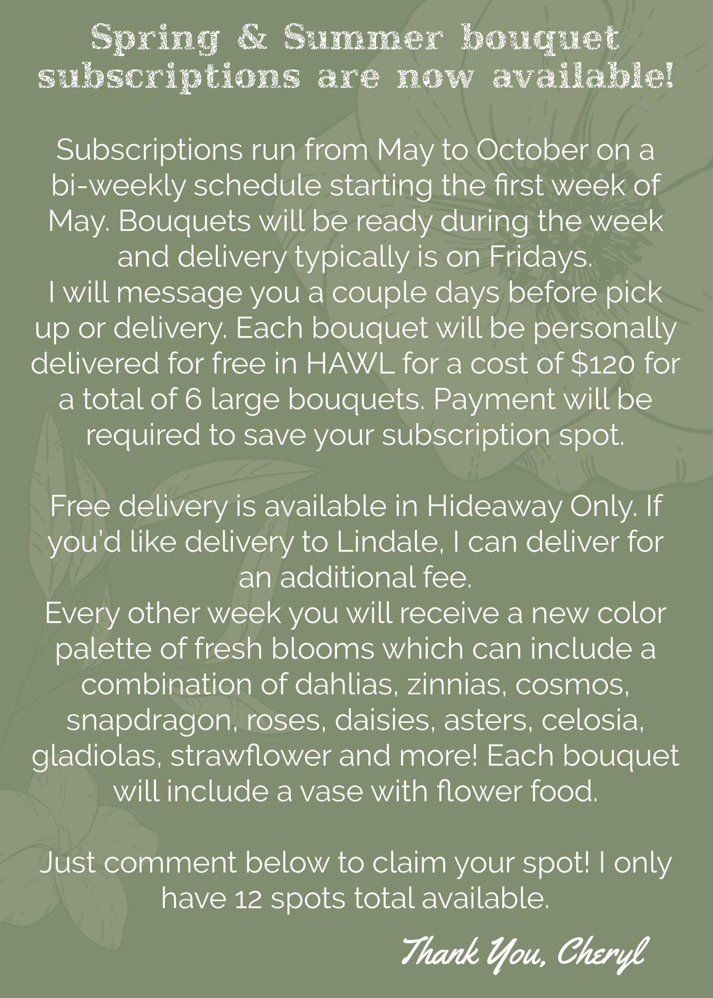 CSA Bi-Weekly Flower Subscription - Large Hand Tied Bouquet