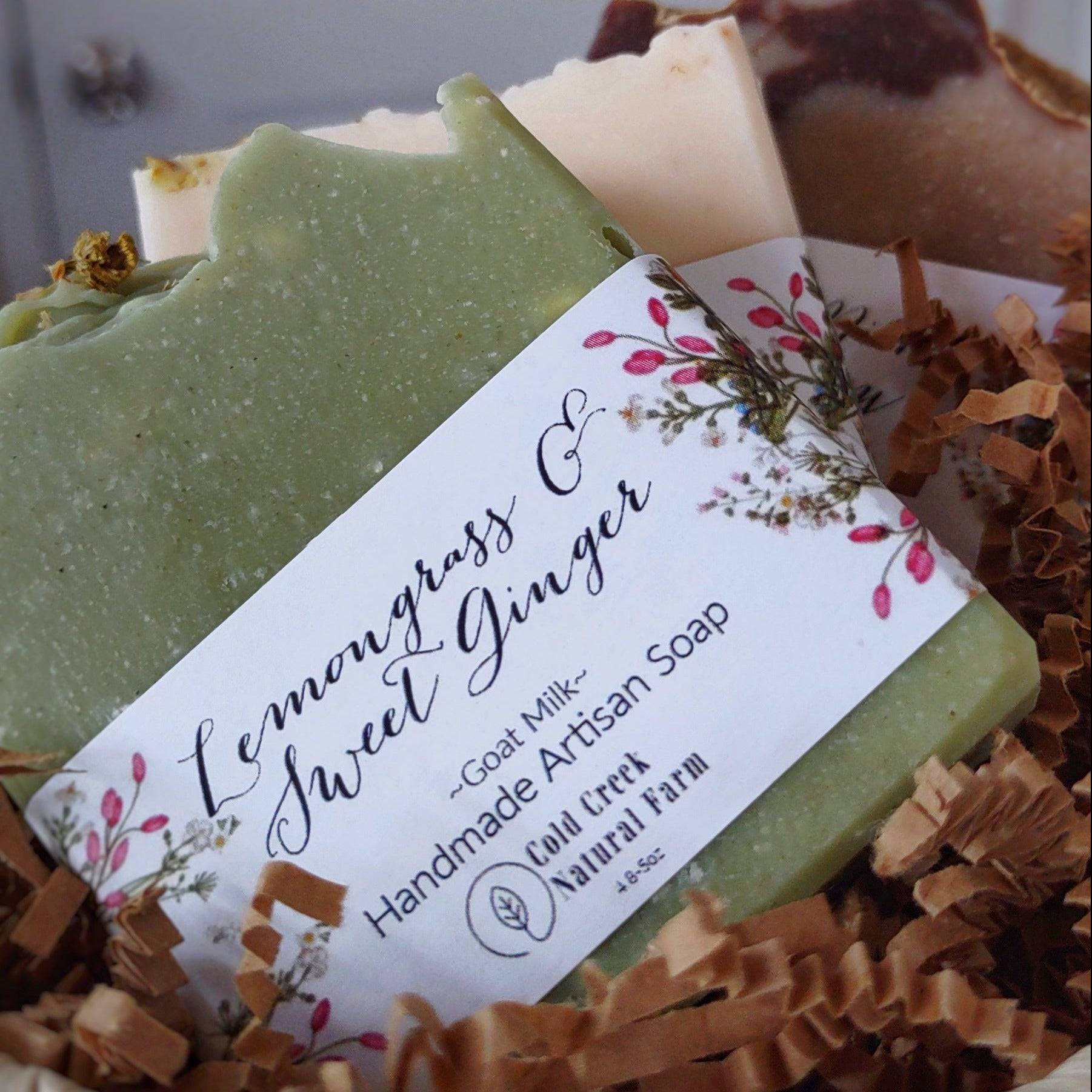 LEMONGRASS and Sweet Ginger - Artisan Handcrafted Mild Soap - Cold Creek Natural Farm