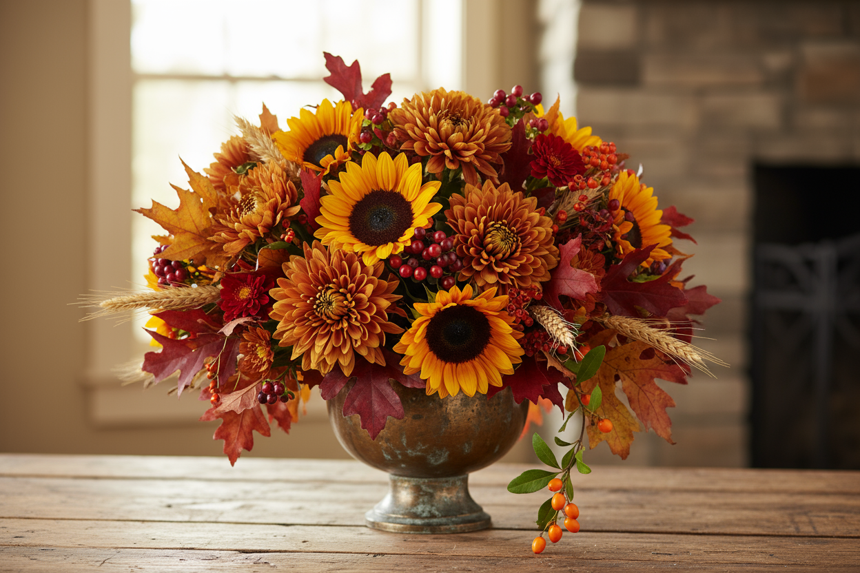 FALL ARANGEMENT IN A VASE