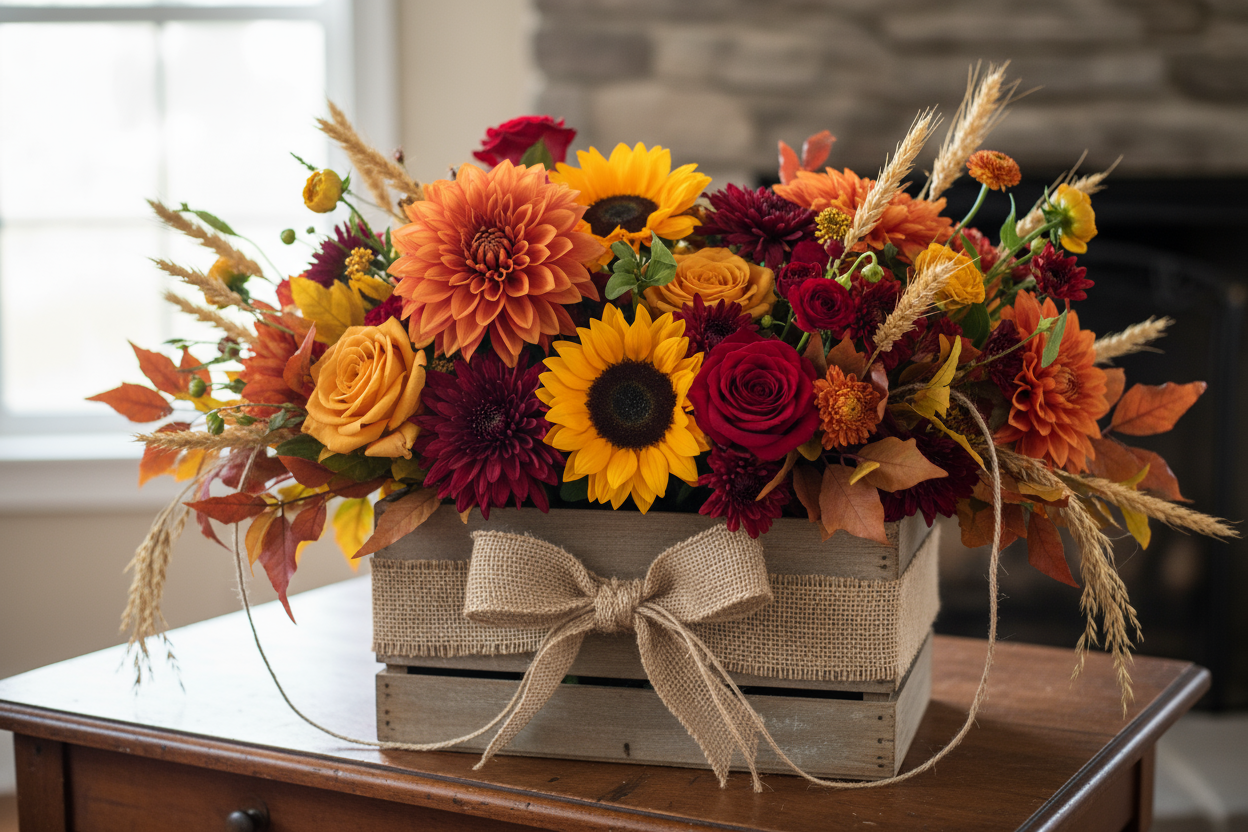 fall rustic floral arrangement