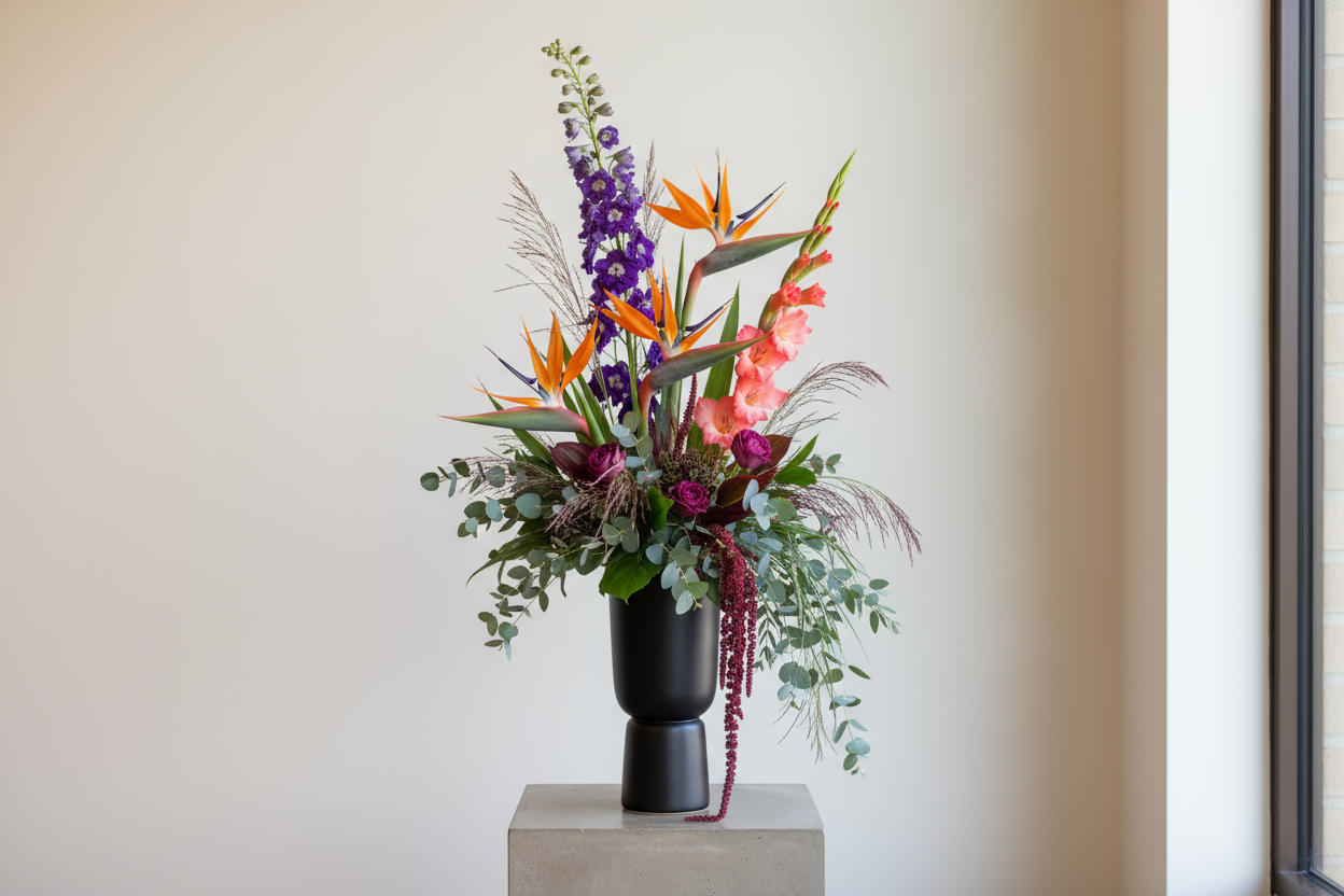 unique tall floral arrangement
