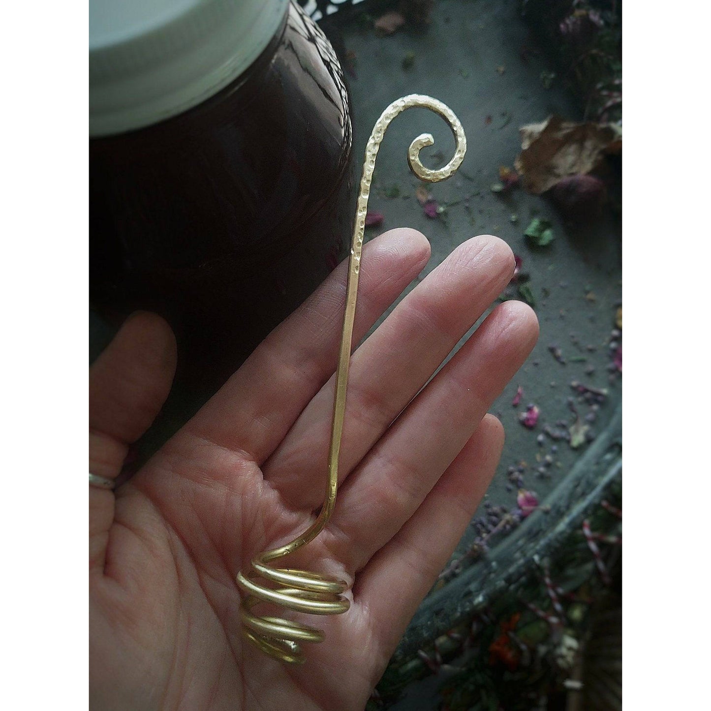 Hand Forged Brass Honey Dipper - Cold Creek Natural Farm